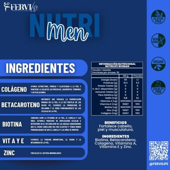 Gomitas Nutri Life Men (Fortalece cabello, piel y musculatura) - Imagen 4